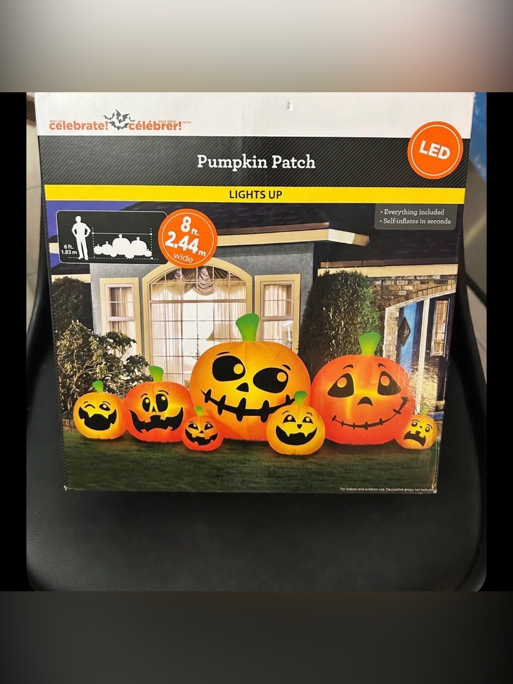 BNIB 🆕 Pumpkin Patch Light-Up Halloween Decoration Inflatable 6x8 feet